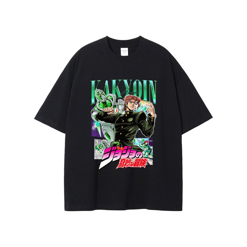 Anime Jojo Bizarre Adventure Kakyoin Graphic T-Shirt Unisex Manga Retro T-Shirt Men Women休