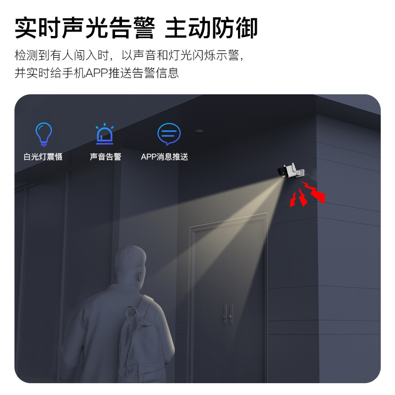 Procesamiento de cámara de vigilancia personalizada visión nocturna por infrarrojos 3 millones WiFi PTZ giratorio bidireccionales impermeable al aire libre