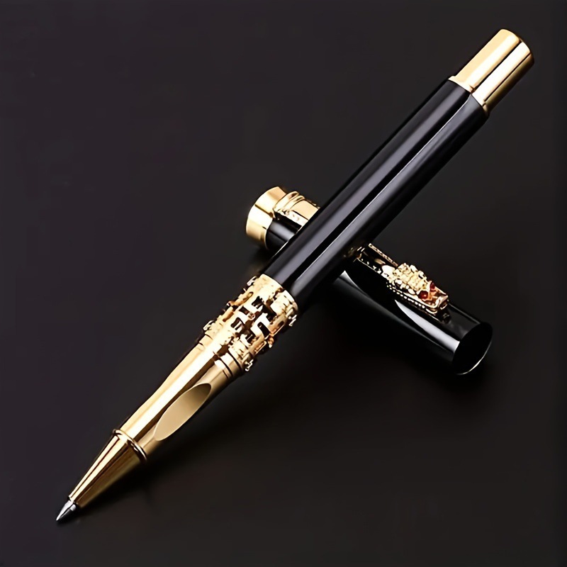 Cross-Border Luxury Ballpoint Pen, High-End Business Pen, Premium Metal Black Pen, Gift Pen, Stationery Wholesale