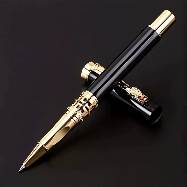 Cross-Border Luxury Ballpoint Pen, High-End Business Pen, Premium Metal Black Pen, Gift Pen, Stationery Wholesale