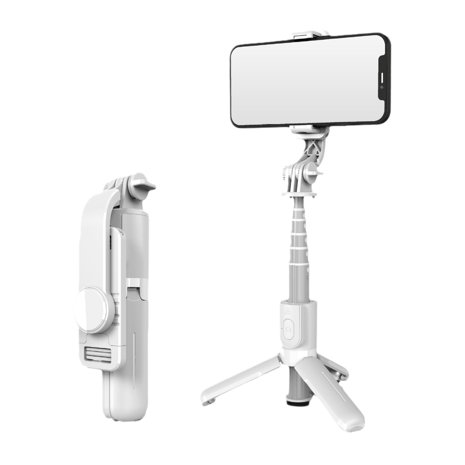Soporte para teléfono de aleación de aluminio L10 con control remoto inalámbrico Bluetooth, mini trípode para selfies de escritorio para transmisión de video_voghion.com