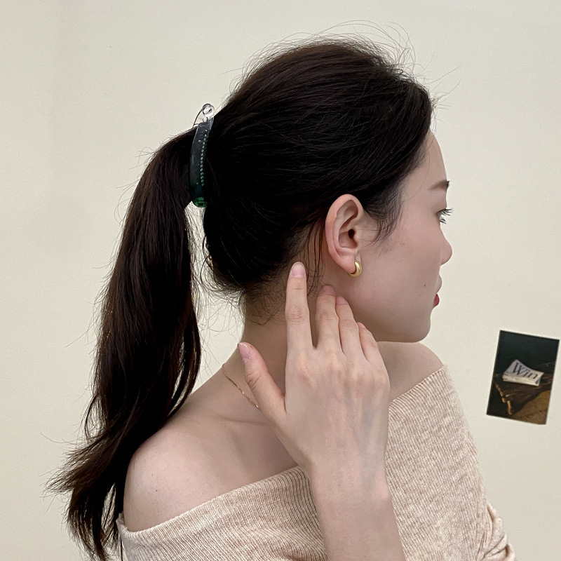 Clip a banana trasparente, piccolo volume per capelli, clip per coda di cavallo, clip verticale costante, piccola forcina per capelli, accessori per capelli della Corea del Sud, clip per torsione sulla parte posteriore della testa_voghion.com