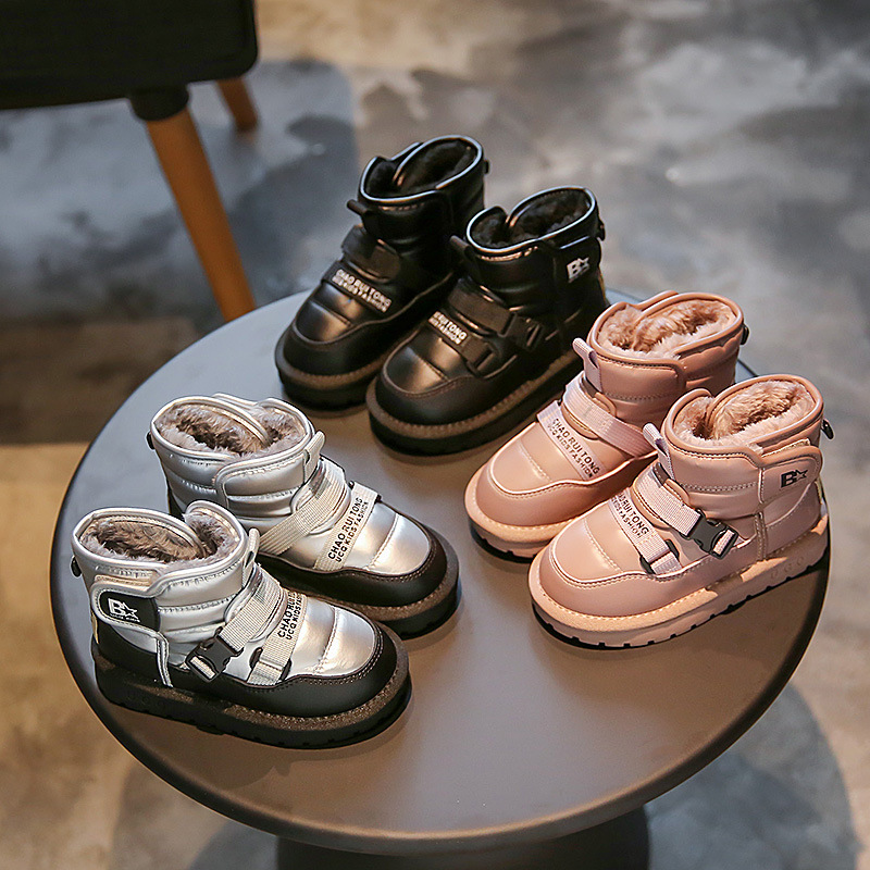 Chaussures pour enfants bottes de neige pour enfants d'hiver avec des chaussures en coton en peluche et épaissies pour filles mode sport décontracté pour garçons_voghion.com
