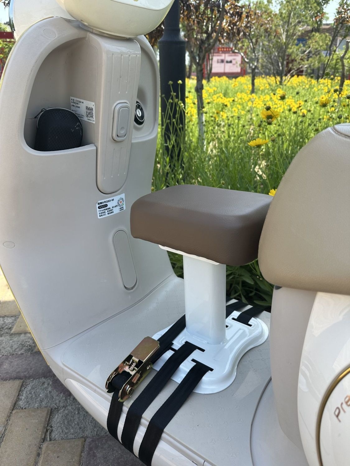 Electric Vehicle Child Seat, Baby Seat, Electric Scooter Child Seat with Armrests, Front-Mounted Child Seat Y90