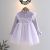 Winter children's sweater, small small princess costume girl's, long skirt, tulle, Chanel style