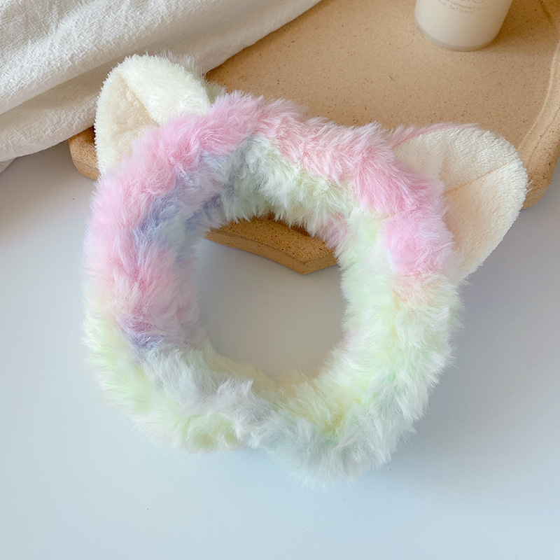 Transfronterizo cara lavado banda para el cabello correa para la muñeca Imitación Piel de conejo color sólido felpa impermeable banda para el cabello Amazon absorbente sudor-limpieza al por mayor