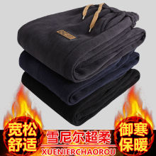 灯芯绒休闲长裤男士春秋季卫裤潮牌抽绳直筒男款加绒裤子2024新款
