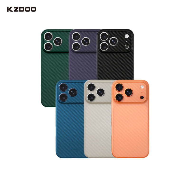 Kzdoo Is Suitable for Apple 17 Mobile Phone Case Air Carbon Carbon Fiber Pattern Iphone17/16Promax