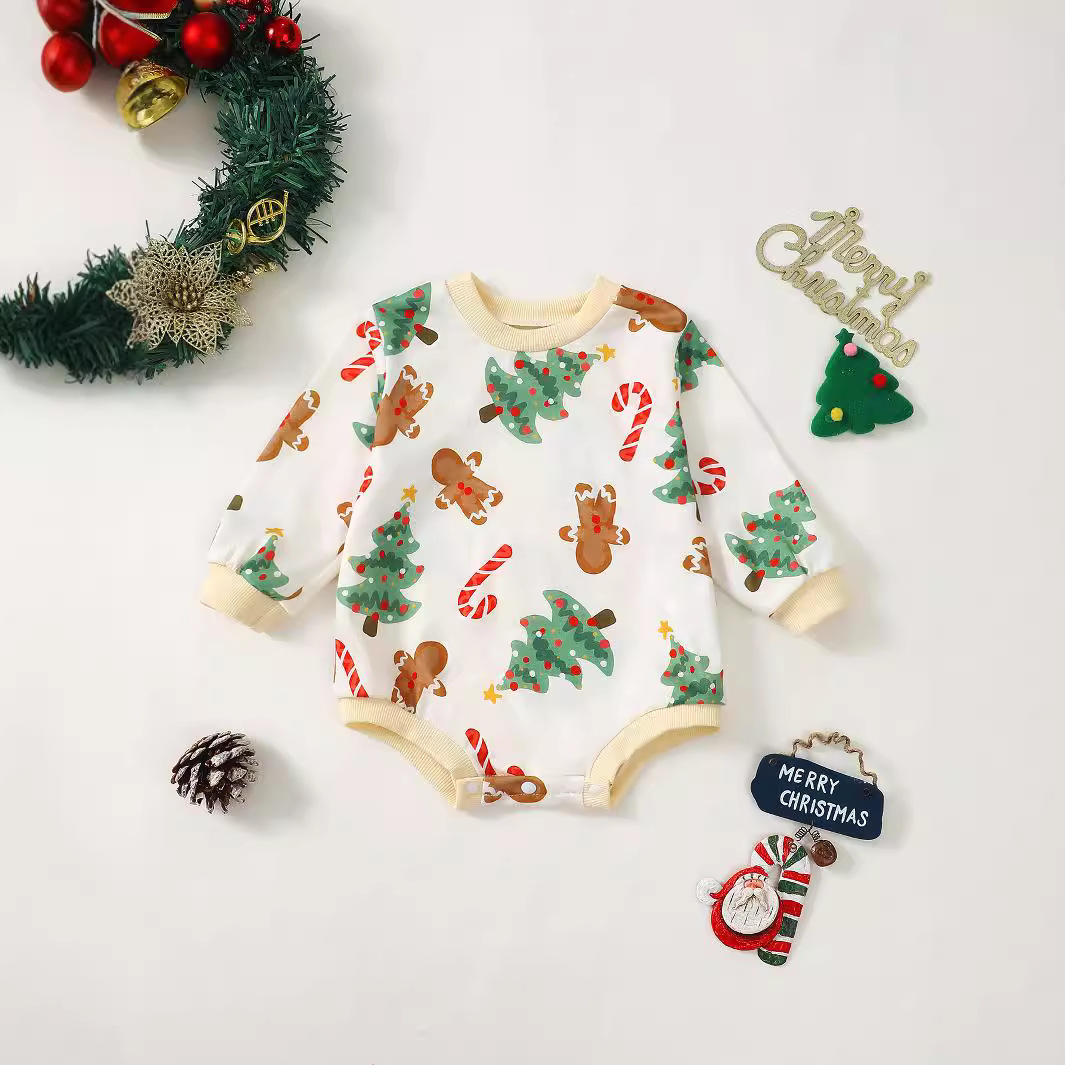 국경 간 크리스마스 폭발  귀여운 색 크리스마스 트리 하 옷 크리스마스 등반 옷 0-1 세