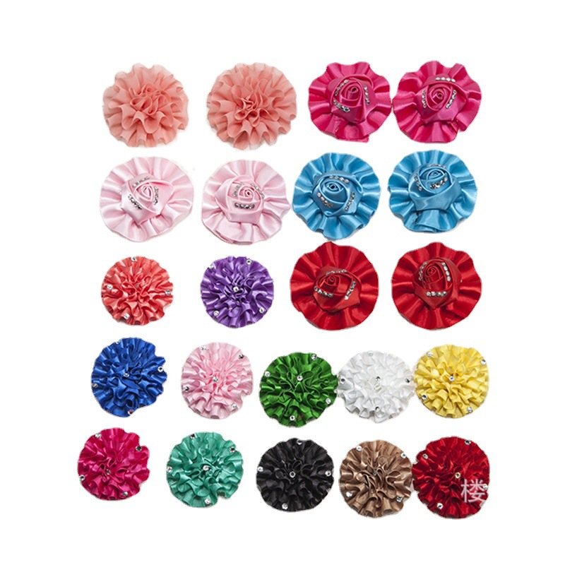 手工厂批发金边纱带5CM大圆花8CM涤纶带牡丹花喜糖盒装饰礼品配件