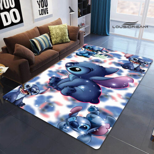Puntada de dibujos animados sala de estar alfombra hogar sofá mesa de café piso alfombra gran área linda chica corazón Bahía ventana estera en stock