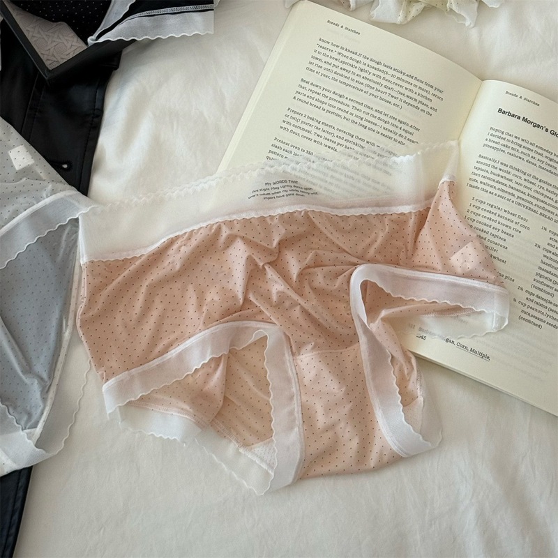 奶皮冰凉凉裸感无痕冰丝内裤女甜美可爱波点速干针织女士三角款|undefined