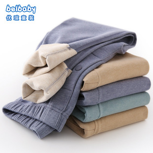 2022 autumn and winter new children's warm pants silk wool autumn pants boys pants big children's velvet bottoming pants