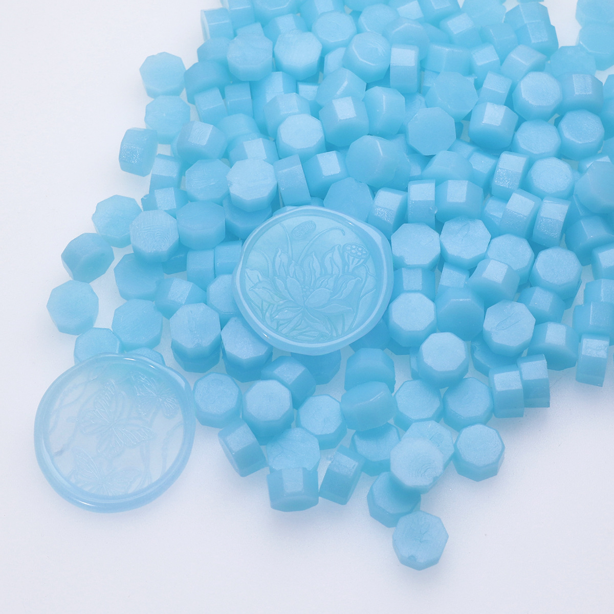 Oucai Fire Paint Wax, octágono, color mixto, nacarado, 200 granos, 132 colores, sello de pintura al fuego, cera, a granel barato