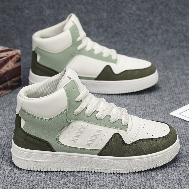 男鞋春季2024新款潮流高幫百搭增高運動鞋休閒運動潮流鞋港風男鞋