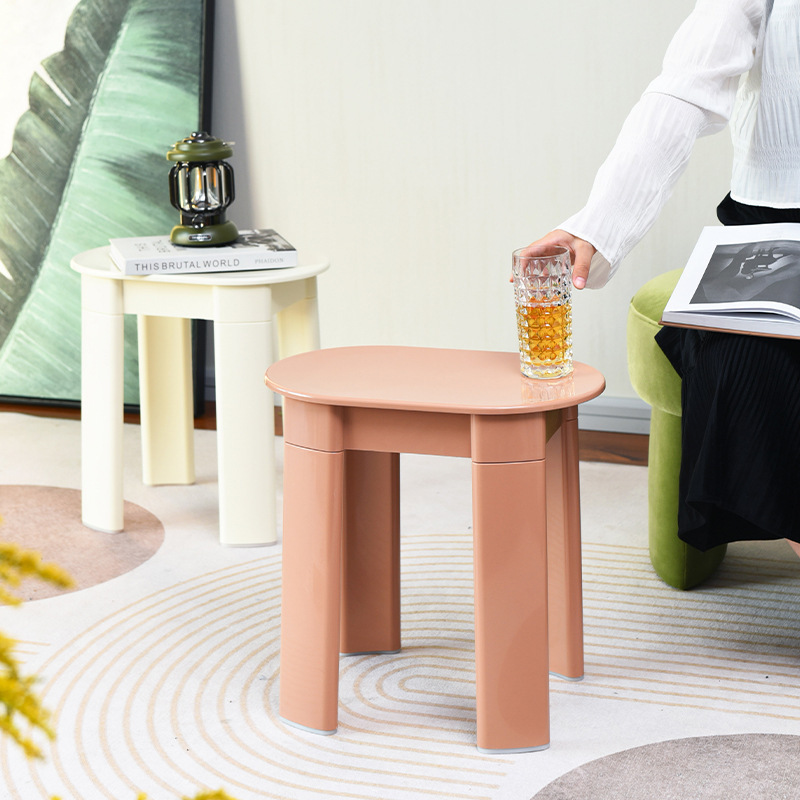 Medieval Creative Designer Small Stool Nordic Light Luxury Living Room Modern Simple Dressing Table Plastic Low Stool