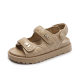 Chanel Style Velcro Sports Sandals Women's 2024 New Summer Diamond Plaid Thick Flat plus size Sandals Women's Outer Wear