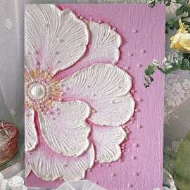 花卉珍珠立体肌理画diy数字油画手工填色石英砂丙烯油彩装饰挂画