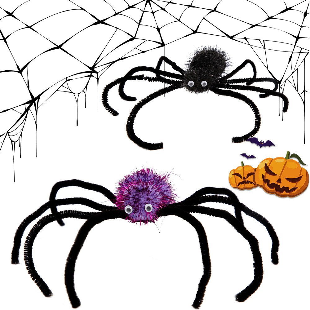 Clip de cabello de araña grande parodia de mascota tocado de perro gatos decoración de fiesta temática de Halloween DIY clip de araña