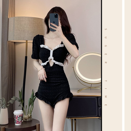 2024 New Swimsuit Women's One-piece Super Fairy Ins Style Conservative Belly Covering and Slimming Summer Student Hot Spring Korean Wear