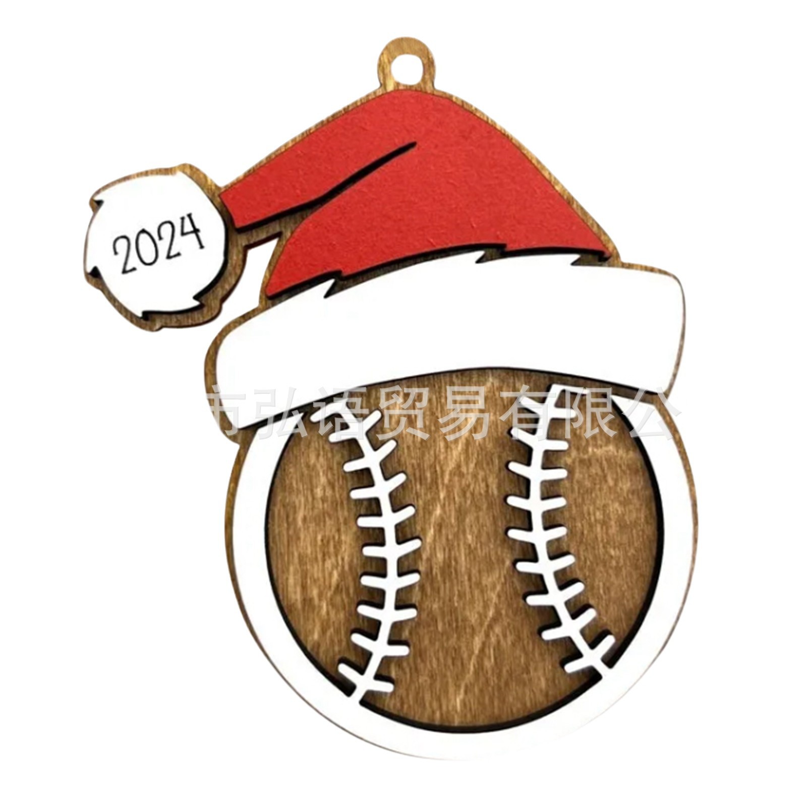 Nuevos productos transfronterizos 2024 decoración de pelota deportiva, adornos deportivos de madera colgante de Navidad fútbol baloncesto béisbol voleibol