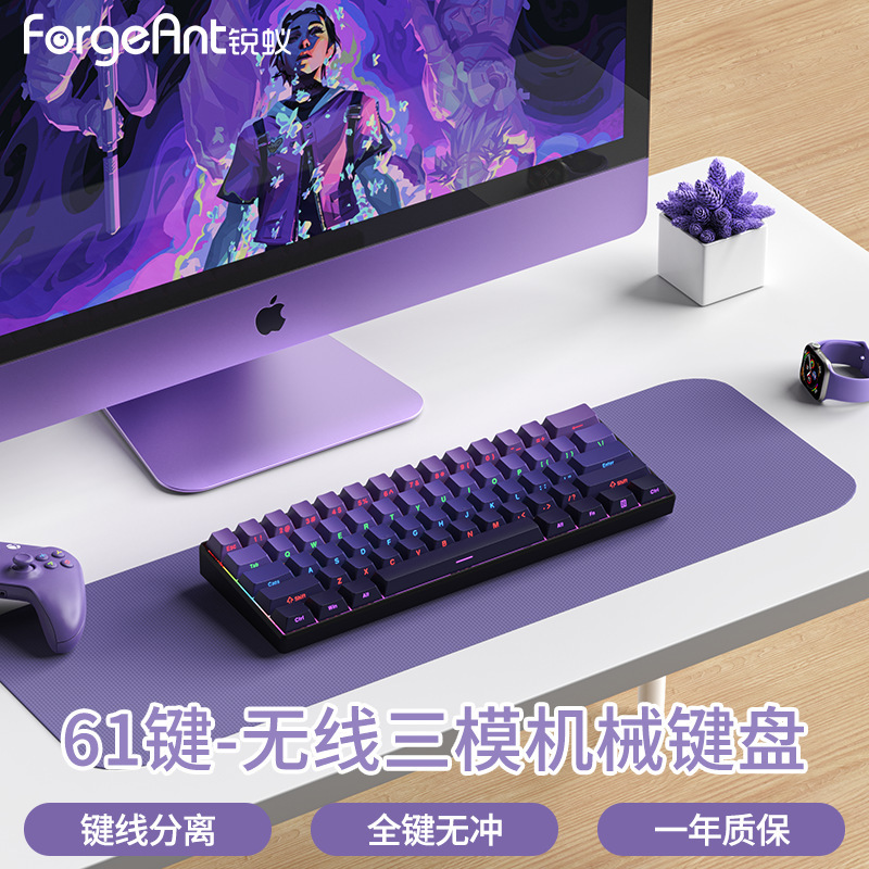 Ruiyi F61 メカニカルキーボード e スポーツゲームオフィスワイヤレス 3 モードノートブックデスクトップポータブル男性と女性のキーボード|undefined