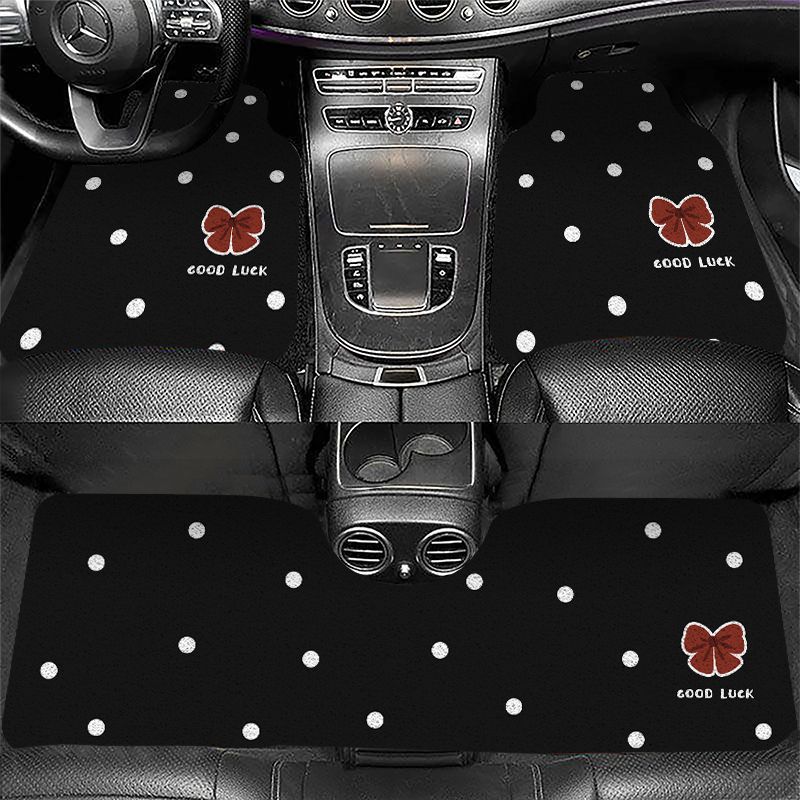 Bow Tie Car Floor Mats, Cute Cartoon Car Floor Mats, Stain-Resistant and Easy to Care For, Ready for Delivery