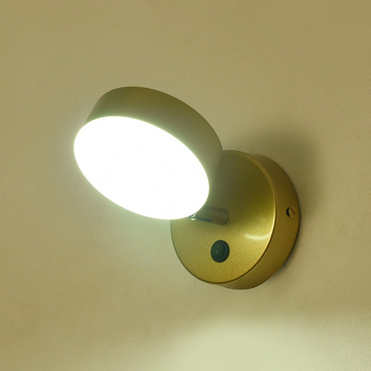 현대적인 미니멀리스트 LED 침대 옆 벽 램프 스위치 3 색 디밍 작은 벽 램프 거실 배경 조명 벽 램프