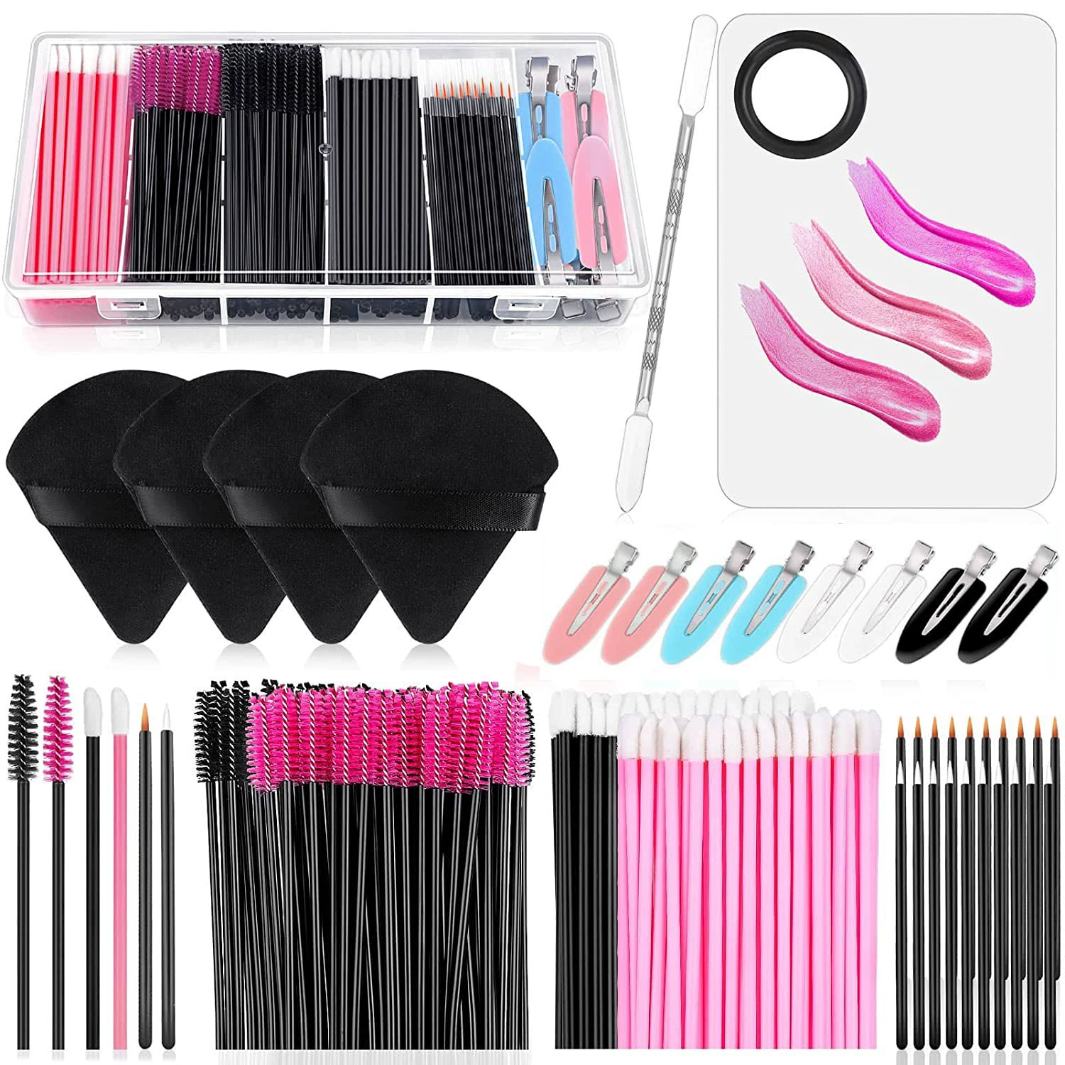 Disposable Eyelash Tool Set — Brushes, Triangular Sponges, Hairpins & Palette, Multi‑piece Kits