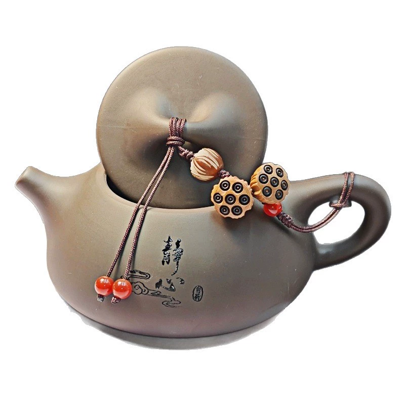 Teapot, ceramic glass cover, tea set walnut, strap, fall protection