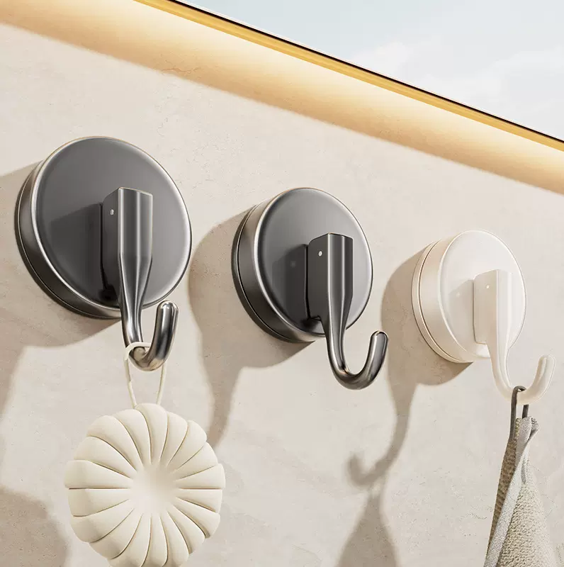 吸盘式挂钩真空挂钩浴室厨房卫生间吸壁式免打孔毛巾粘钩子瓷砖钩
