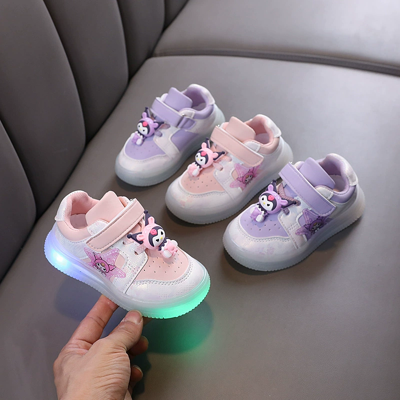 Children's cartoon footwear, light panel, sneakers, soft sole