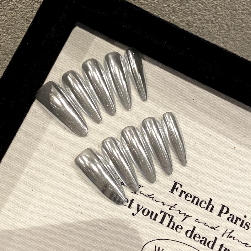 Zancui Black Silver Mirror Carbon Gun Nail Technology Sense Dark Color Metal Nail Art Wear Products Fake Nail Wholesale Zancui Black Silver Mirror Carbon Gun Nail Technology Sense Dark Color Metal Nail Art Wear Products Fake Nail Wholesale