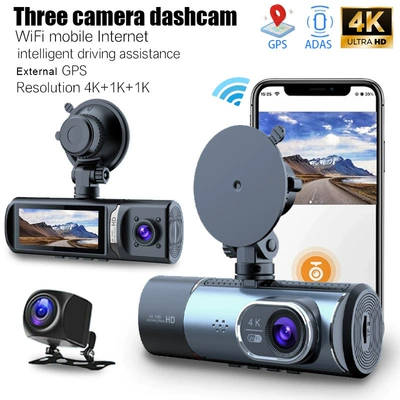 4K+1K+1K 3-Lens Wifi Driving recorder