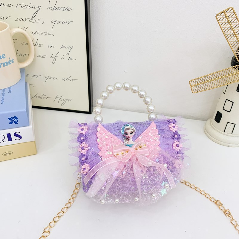 Nuevo comercio exterior pequeña fragancia niñas hombro mochila de moda perla arco bolsos de niños bolsos de cambio de dibujos animados