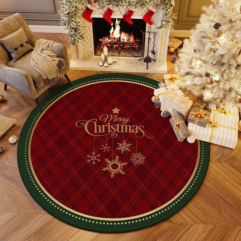 クリスマス装飾マット、耐熱性、滑り止めクリスタルベルベット、リビングルームコーヒーテーブルマット、クローク用ラウンドカーペット、フルカバーフロアマット|undefined