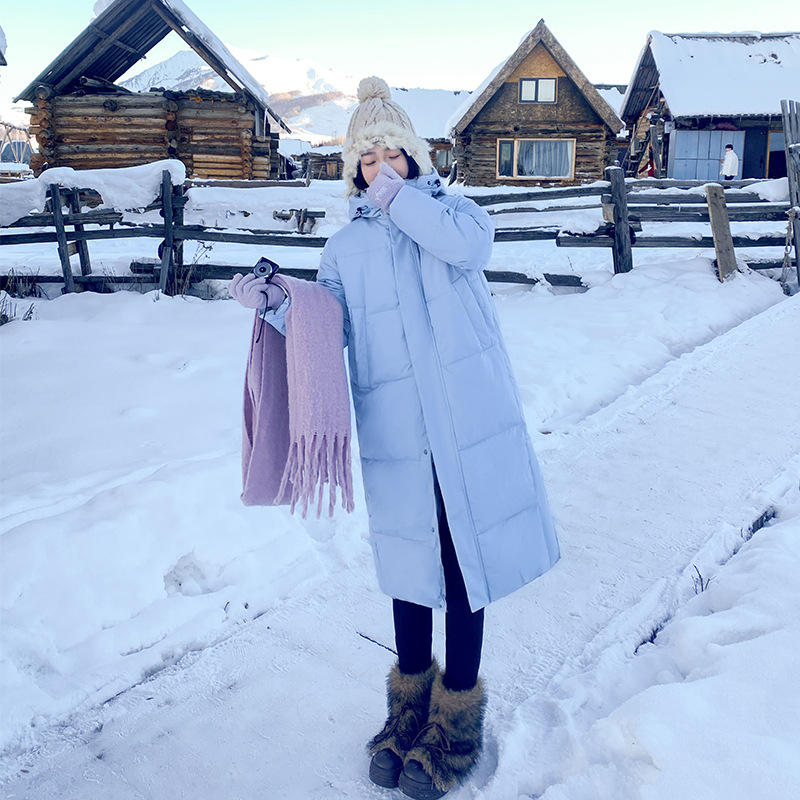 2025 invierno nueva moda suelta con capuzas de algodón de mujer larga ropa de pan gruesa chaqueta de algodón caliente image 6