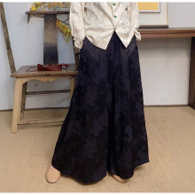 【直播专属】2025春夏新款人丝提花阔腿裤B220331