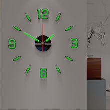 夜光时钟家用简约静音时尚挂钟客厅欧式创意墙贴卧室壁钟