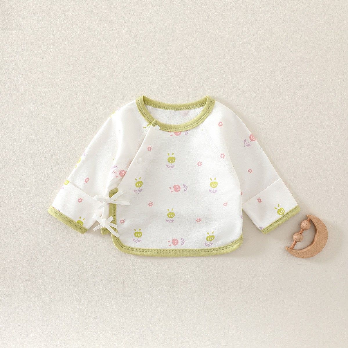Ropa de media espalda recién nacido Four Seasons Algodón puro sin hueso bebé camisa de media manga bebé monje ropa Pijamas