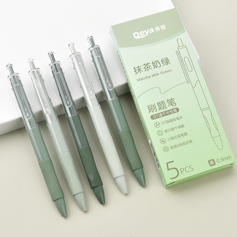 Bolígrafo de gel retráctil con punta ST, de tinta negra, de secado rápido y alta calidad, para uso en exámenes, artículo de papelería elegante, específico para exámenes.