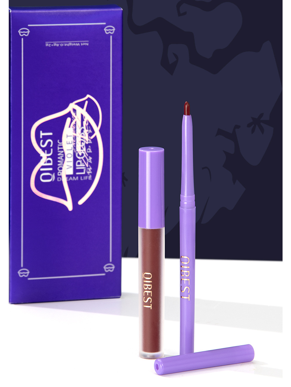 carina QIBEST new staining cup non fading lip gloss to decorate lips lipliner suit matte durable color lipstick_voghion.com