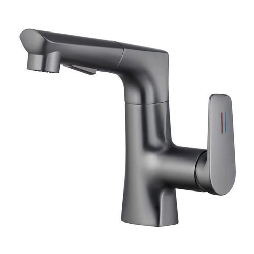 One by one bathroom gun gray hot and cold liftable pull-out basin white bathroom cabinet bathroom washbasin faucet