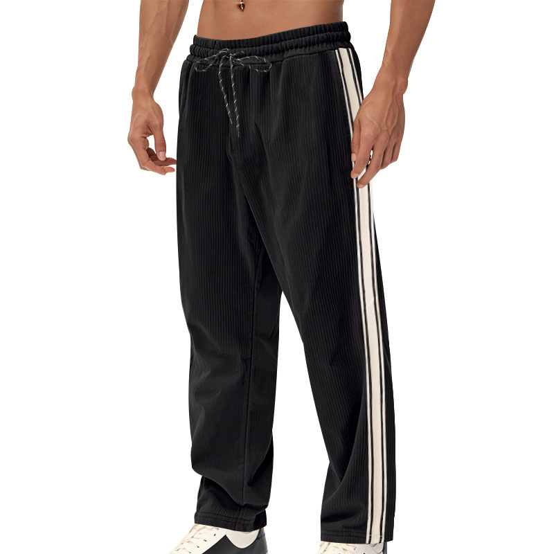 Nuevo transfronterizo nuevo otoño y invierno para hombres nuevos pantalones deportivos estadounidenses simples y casuales sueltos de velcro