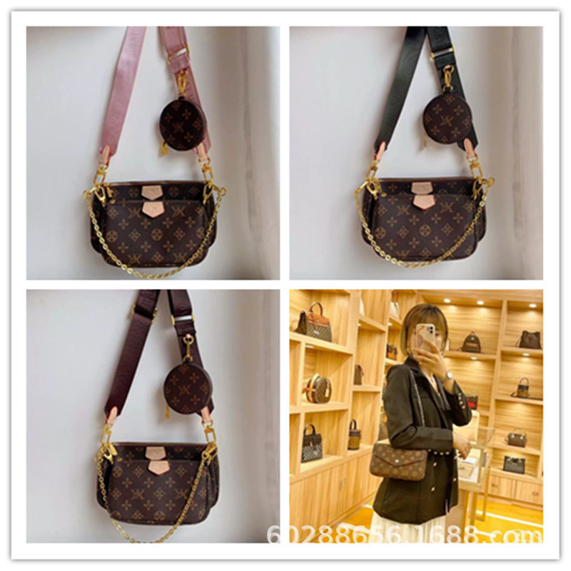 New m Lv Women's Bag Five-In-One Mahjong Bag Three-In-One Chain Bag Armpit Bag Messenger Bag Baguette Bag Shell Bag