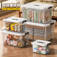 透明收纳箱超大号塑料带盖家用衣服整理箱宿舍客厅玩具杂物整理盒