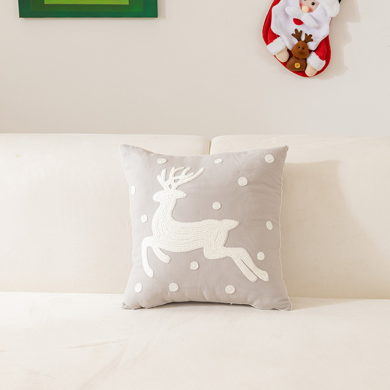 クリスマスタオル刺繍枕カバーホリデーホームソファクッションクリスマス枕リビングルームクッションカバーアマゾン|undefined
