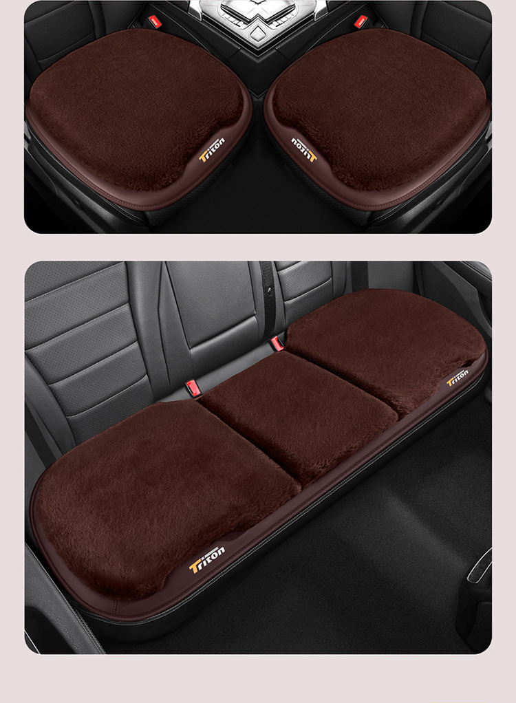 New 3D Large Rabbit Fur Autumn and Winter Warm Plush Car Interior Accessories Car Seat Cushion Single Piece Three-Piece Set Seat Cover Seat Cushion