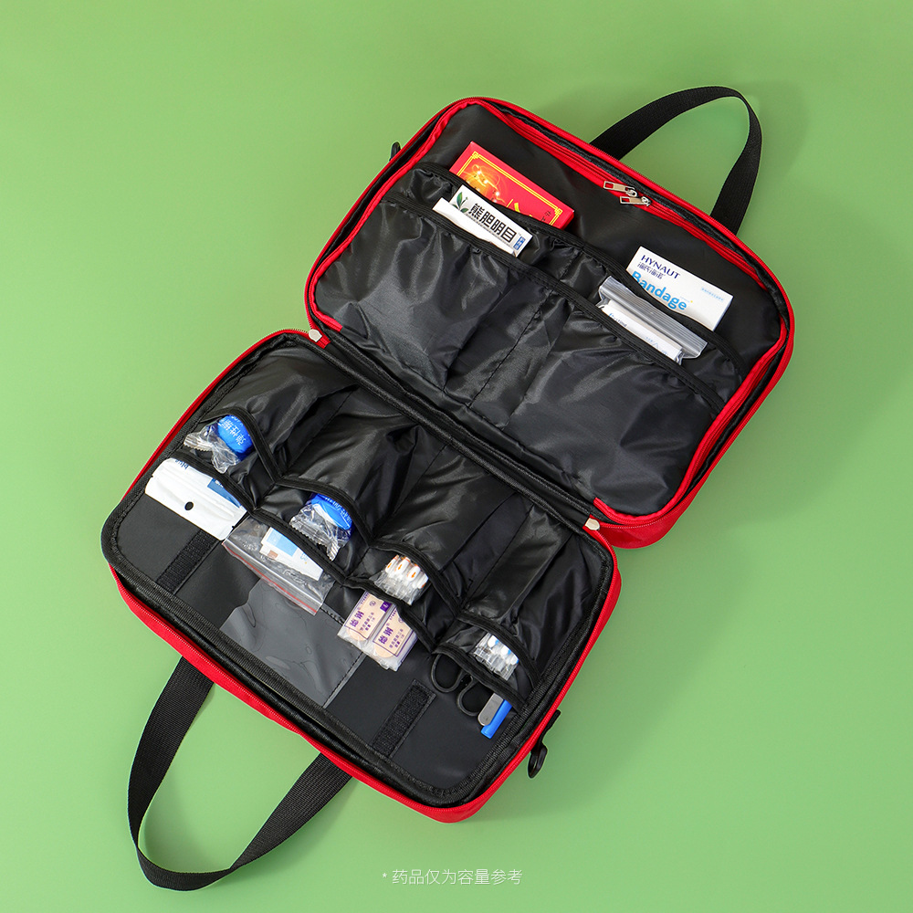 Bolsa médica de gran capacidad, bolsa al aire libre, bolsa de medicamentos en el automóvil, bolsa de medicamentos de emergencia para viajes de negocios, almacenamiento de medicamentos de primeros auxilios portátiles