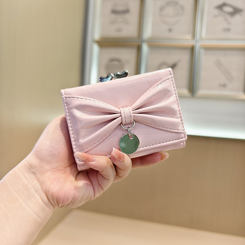 Daini 韓国版新製品フレッシュリボン 70% off ラブアイアンクリップ多機能学生ショートウォレット小銭入れ|undefined